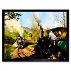 Painting Vintage Transport Steam Train Ffestiniog Railway Wales Framed Art Print