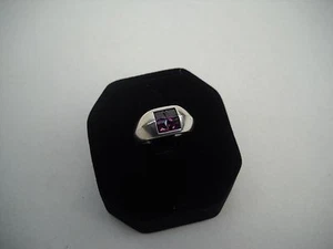Anillo vintage de esterlina y amatista talla 6 - Imagen 1 de 8