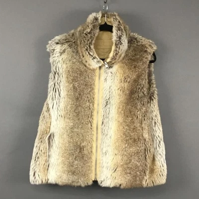 Chaleco impermeable para mujer grande beige reversible forrado de piel sintética cremallera aislante Foto 1 de 4