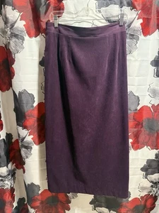 Vintage 90er Briggs dunkel lila Wildleder Midi A-Linie Rock Damengröße 12/34" lang - Bild 1 von 4