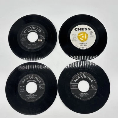 Lote de (12) paquetes de discos de vinilo de 45 RPM Rock de los años 50, Elvis, Little Richard, Valens Foto 1 de 4