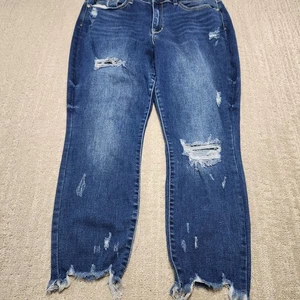 Judy Blue Jeans Damen 18W Skinny Fit Crop Stretch Denim High Rise Control Top - Bild 1 von 12
