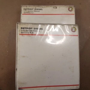 Vintage Detroit Diesel V-71 Service Manual Set Sections 1-15 Oct 1989 2 Binders - Picture 1 of 21