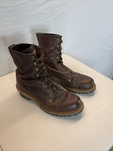 Carolina Elm Men's 8" Leather Unlined Logger Soft Toe Work Boots Size 12D - Picture 1 of 13