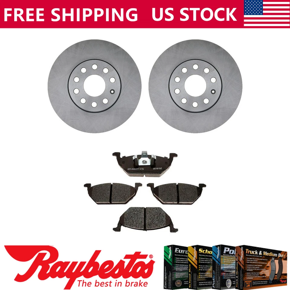 Kit de rotores de freno delanteros + pastillas metálicas y herrajes para Volkswagen Jetta 2012 2014 Foto 1 de 4