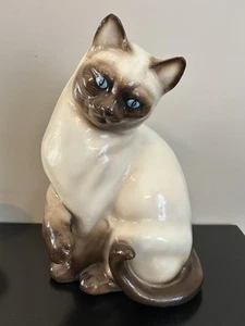 Vintage 1950's Marwal 14” Chalkware Siamese Cat - Lifesize Figurine - Picture 1 of 7