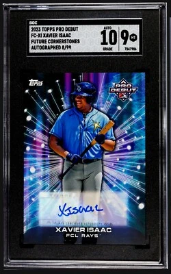 2023 Xavier Isaac Autographed Future Cornerstones /99 #FC-XI Rays SGC 10/9 - Image 1 of 3