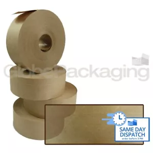 1 x Rollo de Papel Gomado REFORZADO Cinta Activada por Agua 48mm x 100M, 130gsm - Imagen 1 de 7