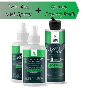 Zone Protects Picaridin Scented Insect Spray DEET Free 2pk 4oz & 8oz Refill - Picture 1 of 6