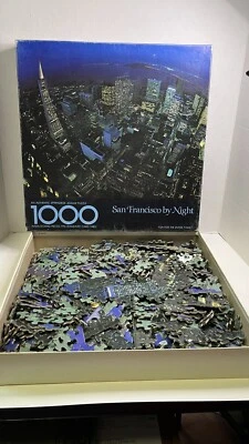 Vintage Springbok Jigsaw Puzzle San Francisco by Night 1000 piece 24” X 30” - Image 1 of 4