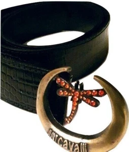 authentic vintage just cavalli women black belt size 90 cM/M - Picture 1 of 5