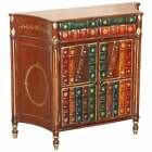 VINTAGE FAUX BOOK LIBRARY SIDEBOARD WITH TWIN DRAWERS LOVELY DECORATIVE PIECE