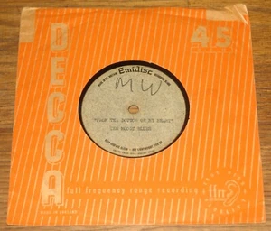 MOODY BLUES ~ FROM THE BOTTOM ~UK 1-SIDED EMIDISC 7" ACETATE ROUGH DEMO MIX 1965 - Picture 1 of 6