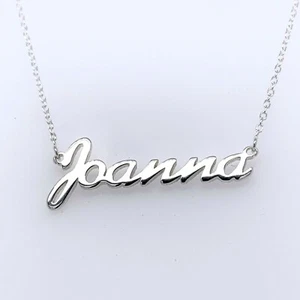 Joanna Name Plate Necklace Pendent Sterling Silver female Personalized Custom - Picture 1 of 3