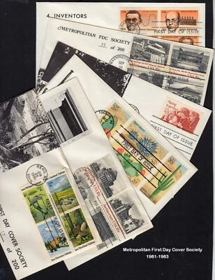 1981-3 Metropolitan FDC Society cachets, lot of 6 different, numbered - Image 1 of 3