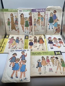 Lote De 9 Patrones De Costura Vintage Años 60’s - 70’s Simplicity & McCall’s Niñas Y Niños - Imagen 1 de 11