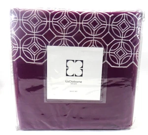 Liz Claiborne New York Sheet Set Size Full Color Bordeaux Purple FACTORY SEALED - Picture 1 of 7