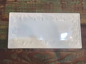 Made in Italy White pumpkin Decorative Serveware Platter 16”x8”x1” Thanksgiving - Picture 1 of 6