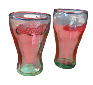 Vintage Coca Cola Coke 2 verschiedene Schnaps/Saft Glas Set - Bild 1 von 4