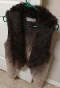  La Fiorentina Rabbit Fur Tan And Brown Ombre  Medium  - Picture 1 of 8