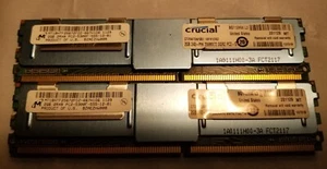 2 Crucial 2GB CT25672AF667 Memory Modules from Dell PowerEdge 1950 - 4GB total  - Picture 1 of 2