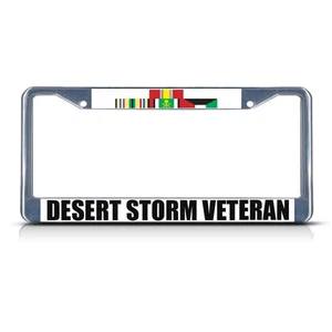 DESERT STORM VETERAN Cromo Metal Resistente Placa Marco Etiqueta Borde - Imagen 1 de 1