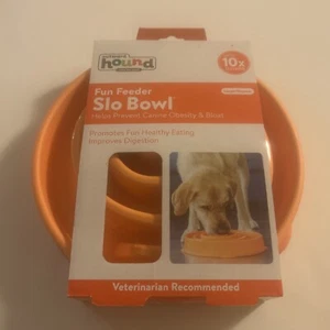 New Outward Hound Fun Feeder Slo Bowl-Holds 4 Cups-Orange-Dogs Eat 10x Slower - Picture 1 of 2