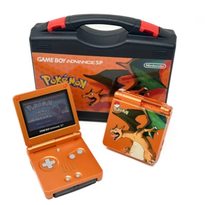 Nintendo Game Boy Advance SP System GBA SP AGS 001 LCD POKEMON UV CHARIZARD - Image 1 of 4