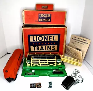 Lionel Set carro bestiame e corallo funzionante del dopoguerra n. Calibro 3656 O COMPLETO - Foto 1 di 16