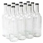 North Mountain Supply - W5CTCL-BK 750ml Clear Glass Bordeaux Wine Bottle Flat...