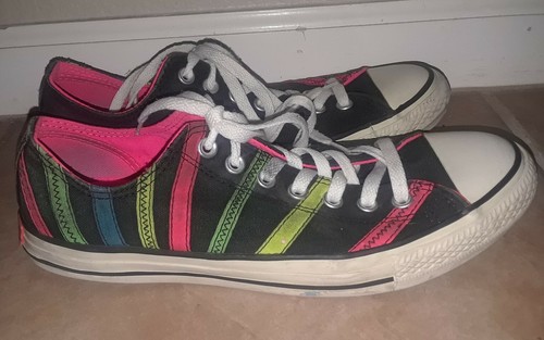 Scarpe Converse Chuck Taylor CT donna con applicazione a nastro di bue taglia 11 nere 531739