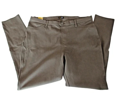 Lee 女式打底裤 XL 小号仿牛仔停机坪绿色修身全新带标签 — 第 1/4 张图片