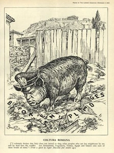 Rare WW2 British Cartoon: MUSSOLINI SATIRE - Greco-Italian War - BALKAN CAMPAIGN - Picture 1 of 1