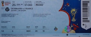 Mint TICKET WC 2018 Denmark Dinamarca - France Francia Match 37 - Imagen 1 de 1