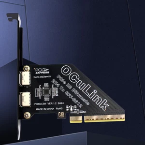 Carte adaptateur adaptateur extension PCIeX8 vers 2 ports Oculink SFF 8611 & 8612 - Photo 1/11