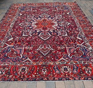 Stunning Colorful Vintage Handmade Tribal & Floral Oriental Rug, 10'x13' - Picture 1 of 24