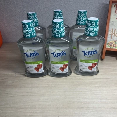 Toms of Maine Silly Strawberry enjuague con flúor para niños 16 oz enjuague bucal lote de 6 Foto 1 de 4