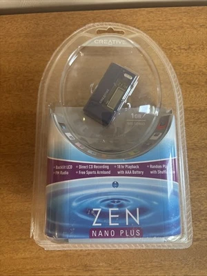 Creative ZEN Nano Plus FM Radio Voice Recorder 1GB MP3 Audio Player Blue New - Image 1 of 4