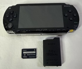 Sony Playstation Portable PSP PSP-1001 Console  Black W/ OEM Battery & Mem Card