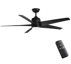 Hampton Bay 99919 Mena 54” CCT LED Indoor/Outdoor Matte Black Ceiling Fan Remote - Picture 1 of 10