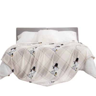 Peanuts Snoopy "Lakeside Plaid Harvest" Plush Blanket-AB0CPSJWH6B3 - Image 1 of 4