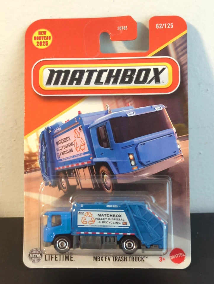 Matchbox MBX EV Trash Truck Blue #62 Basic Mainline 2025  - Image 1 of 1
