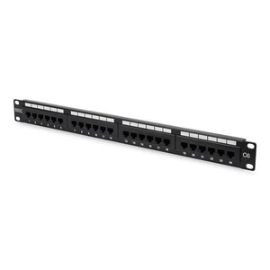 DIGITUS 24 Port Cat6 Patchpanel 19" Patchfeld 1HE RackMount 19 Zoll schwarz - Bild 1 von 2