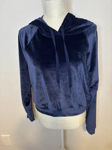 Victoria's Secret Cropped-Top aus weichem geripptem Velours mit Kapuze Medium Y2K Freizeitkleidung - Bild 1 von 3