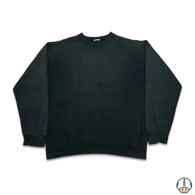 Sudadera en blanco vintage para hombre grande negra desteñida al sol pintada grunge años 90 Pullover Foto 1 de 4