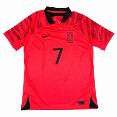 韩国 #7 H M 儿子足球球衣红色儿童青少年尺寸 XL DX9299-679 — 第 1/4 张图片