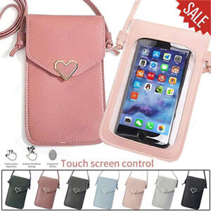 For iPhone 11 Pro XS Max XR 8 7 6 Touchable Pouch Phone Case Leather Change Bag