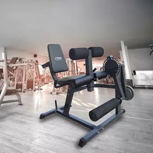 LEG EXTENSION LEG CURL COMBO MACHINE ADJUSTABLE BENCH WEIGHT PRESS HOME GYM - Picture 1 of 7
