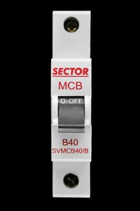 SECTOR 40 AMP CURVE B 6kA MCB CIRCUIT BREAKER SVMCB40/B RED - Picture 1 of 6