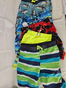 SWIMSUITs BOY Sz L Lot 5 Sharks Tropical Adidas Board Shorts - Picture 1 of 20
